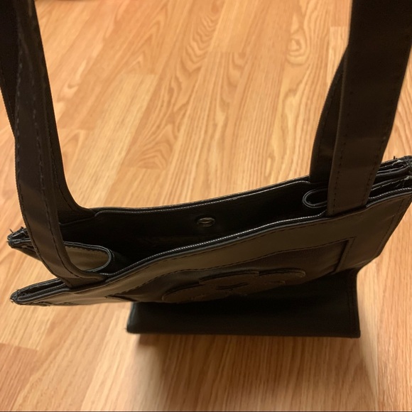 GUC Vintage Black Flower Screen Shoulder Bag - Picture 14 of 16